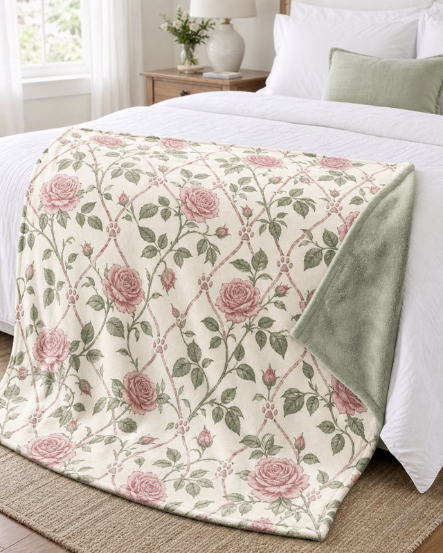 Rose Trellis pet blanket