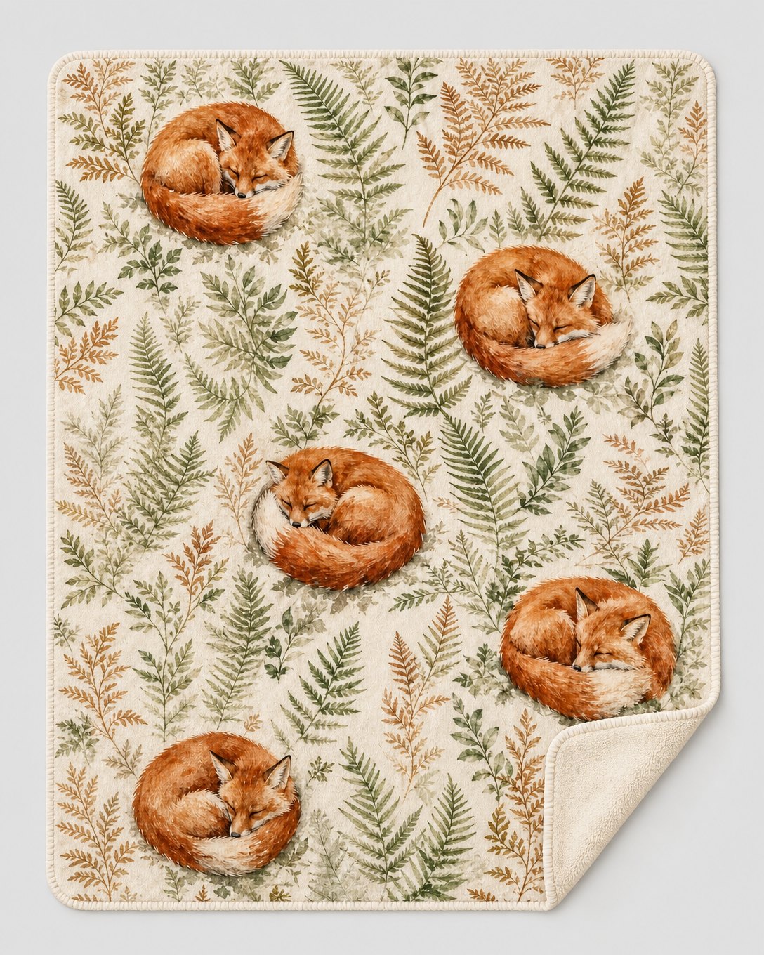 Sleeping Fox & Fern Pet Blanket, image 2