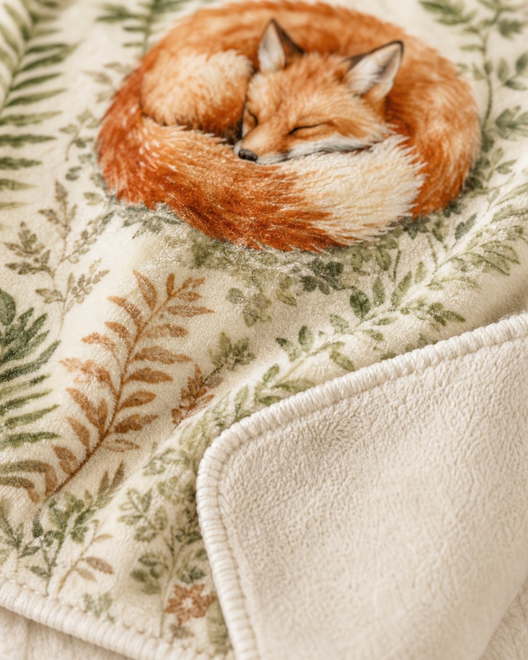 Sleeping Fox & Fern Pet Blanket, image 4