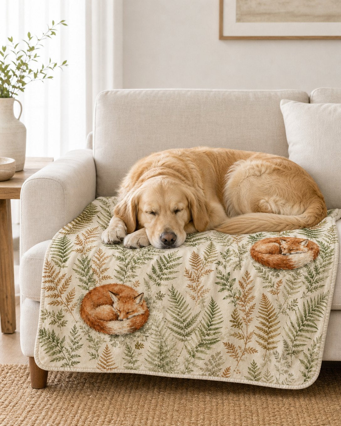 Sleeping Fox & Fern Pet Blanket, image 5