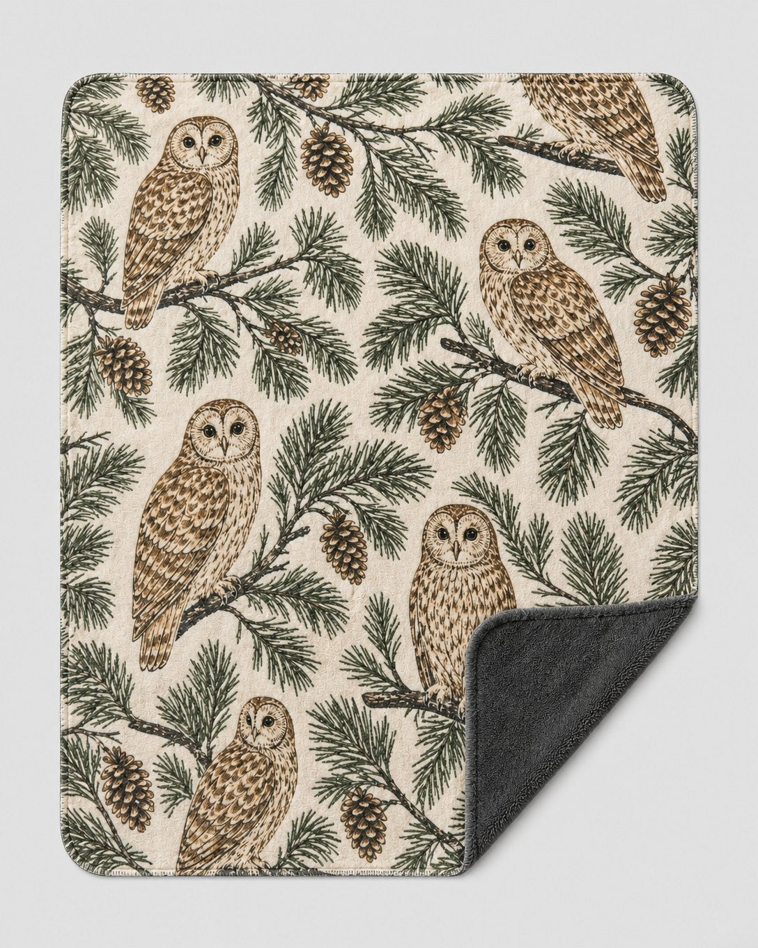 Pine Bough Owls Pet Blanket, image 2