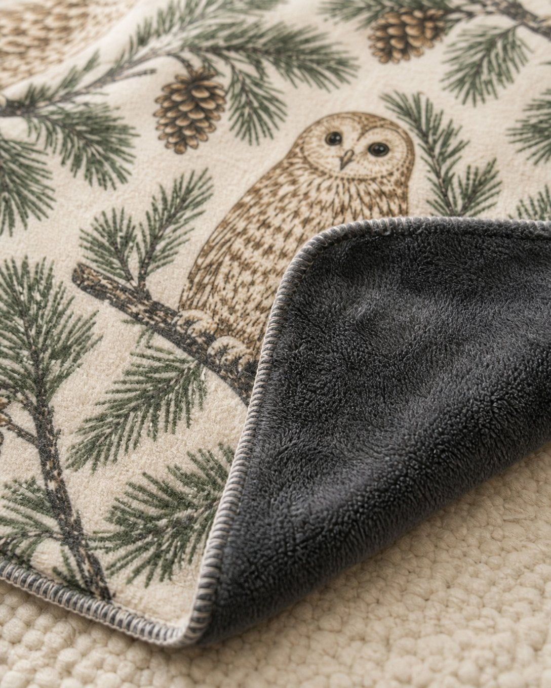 Pine Bough Owls Pet Blanket, image 4