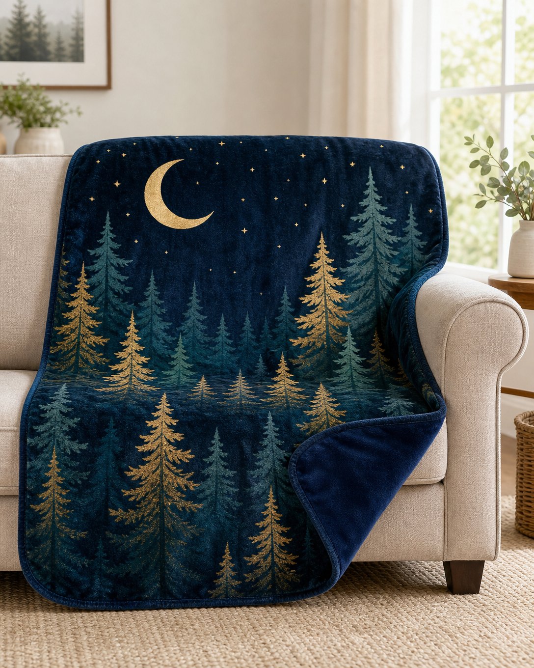 Moonlit Pines Pet Blanket, image 1