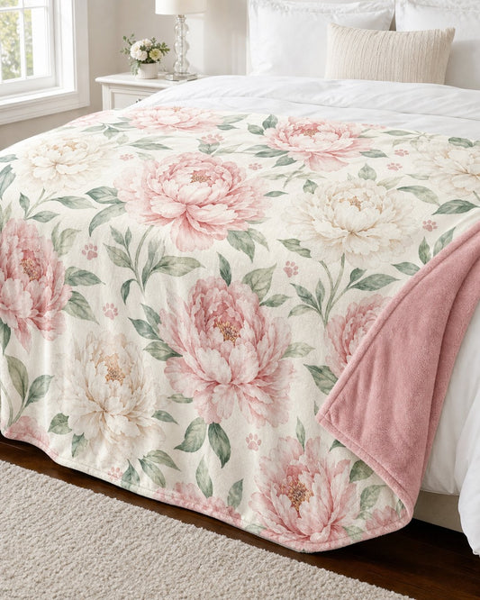 Blush Peony Pet Blanket, image 1