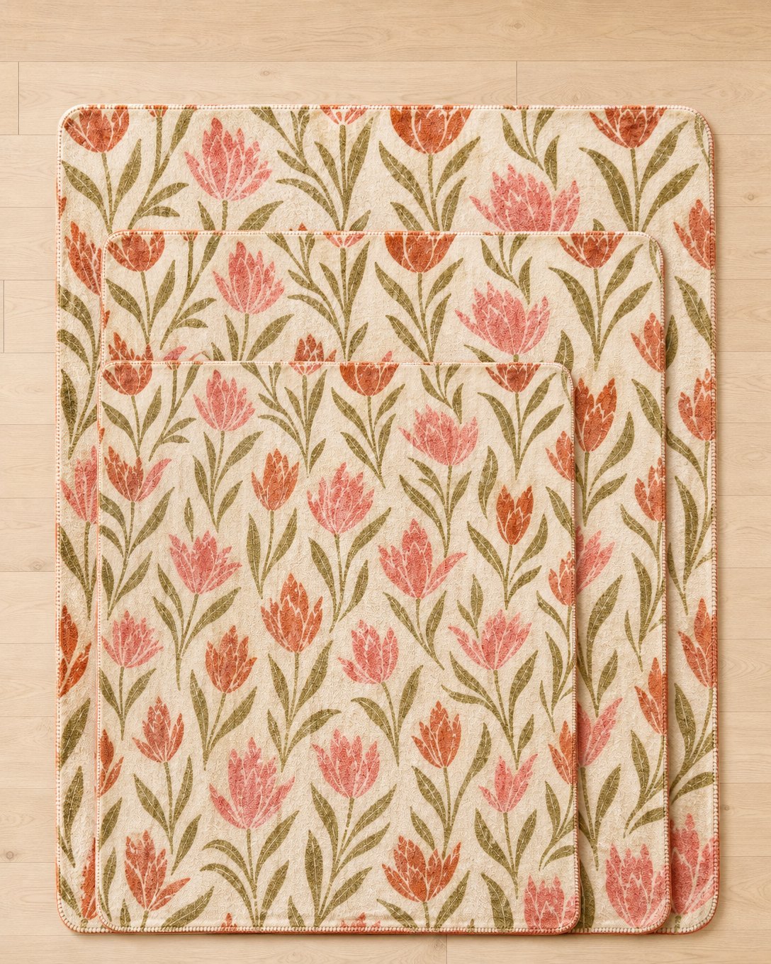 Block-Print Tulip Pet Blanket, image 3