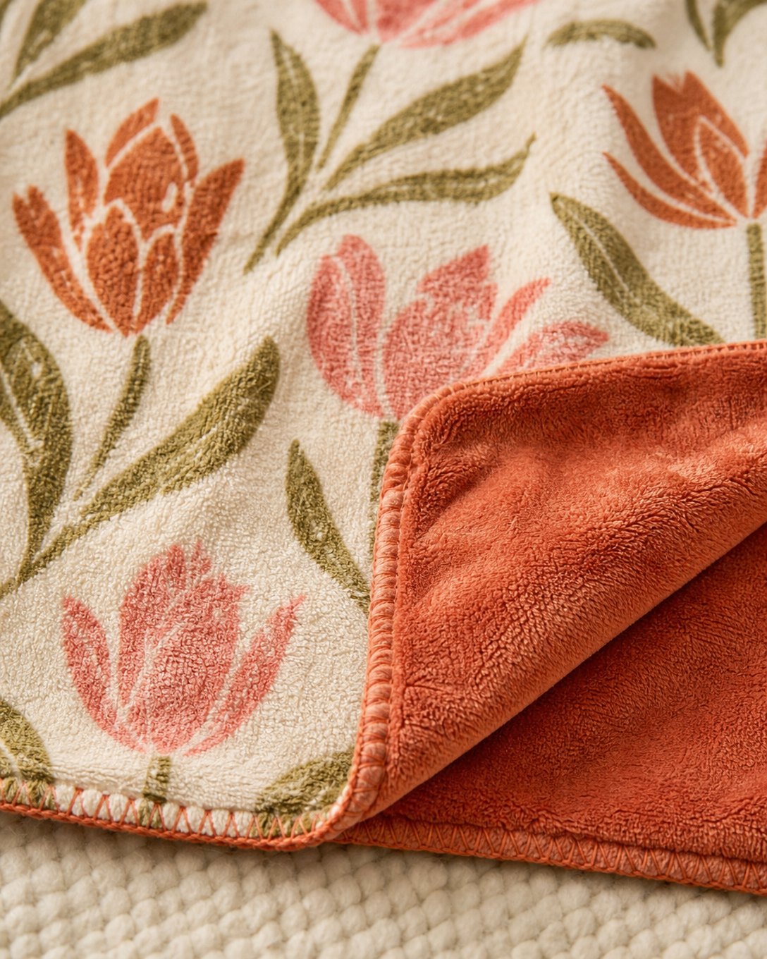 Block-Print Tulip Pet Blanket, image 4