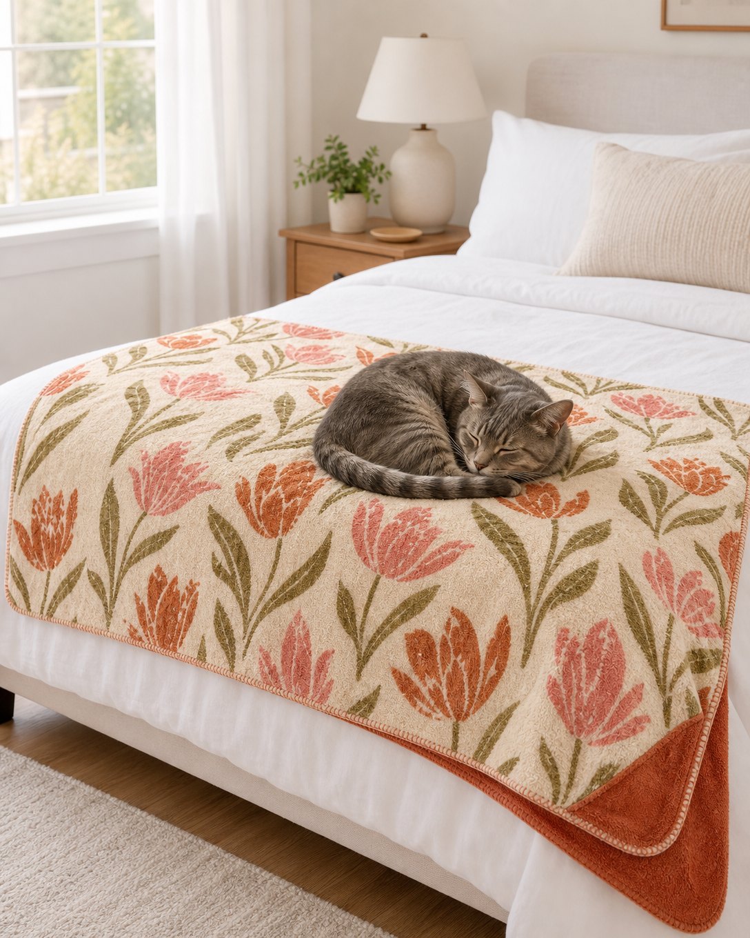 Block-Print Tulip Pet Blanket, image 5