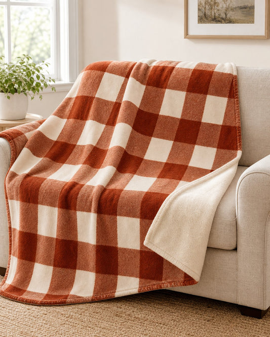 Rust Buffalo Check Pet Blanket, image 1