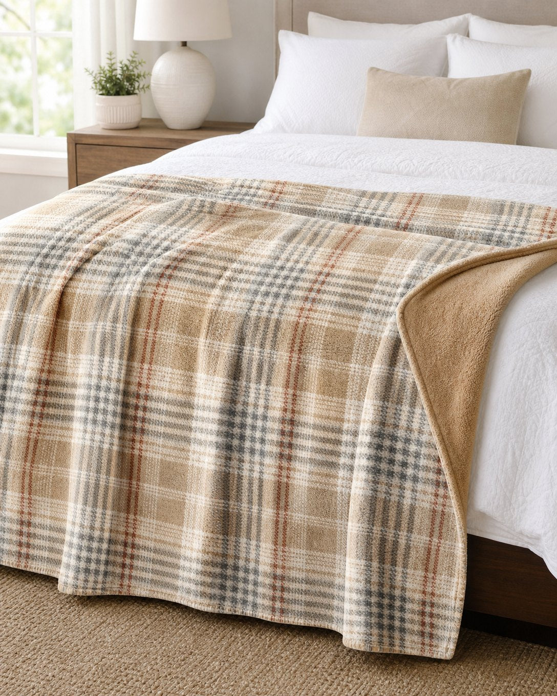 Camel Glen Plaid Pet Blanket, image 1