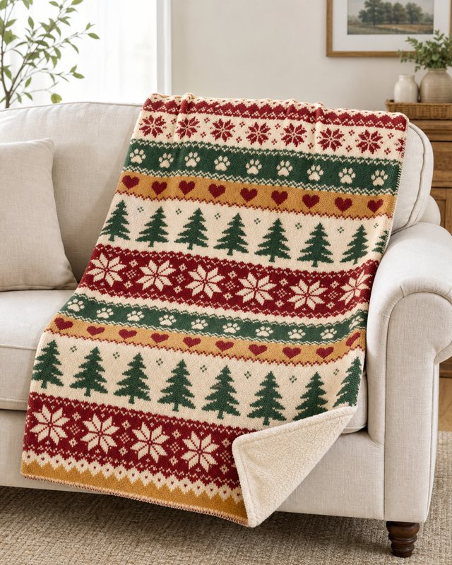 Fair Isle Paws pet blanket